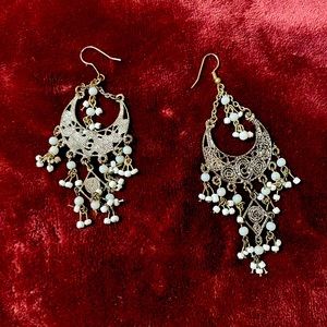 Beaded chandelier earrings. 4” long